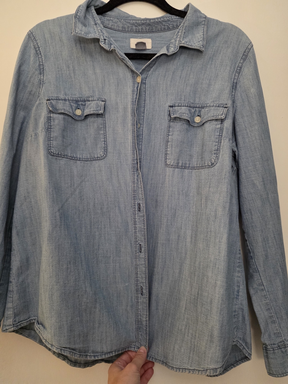 Old Navy Light Blue Denim Chambray Shirt
